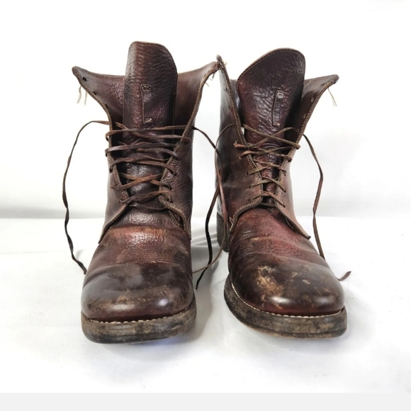 GUIDI Brown Leather Boots Lace up Zip Up Quality Craftsmanship Italy Men's 41 - Picture 5 of 9